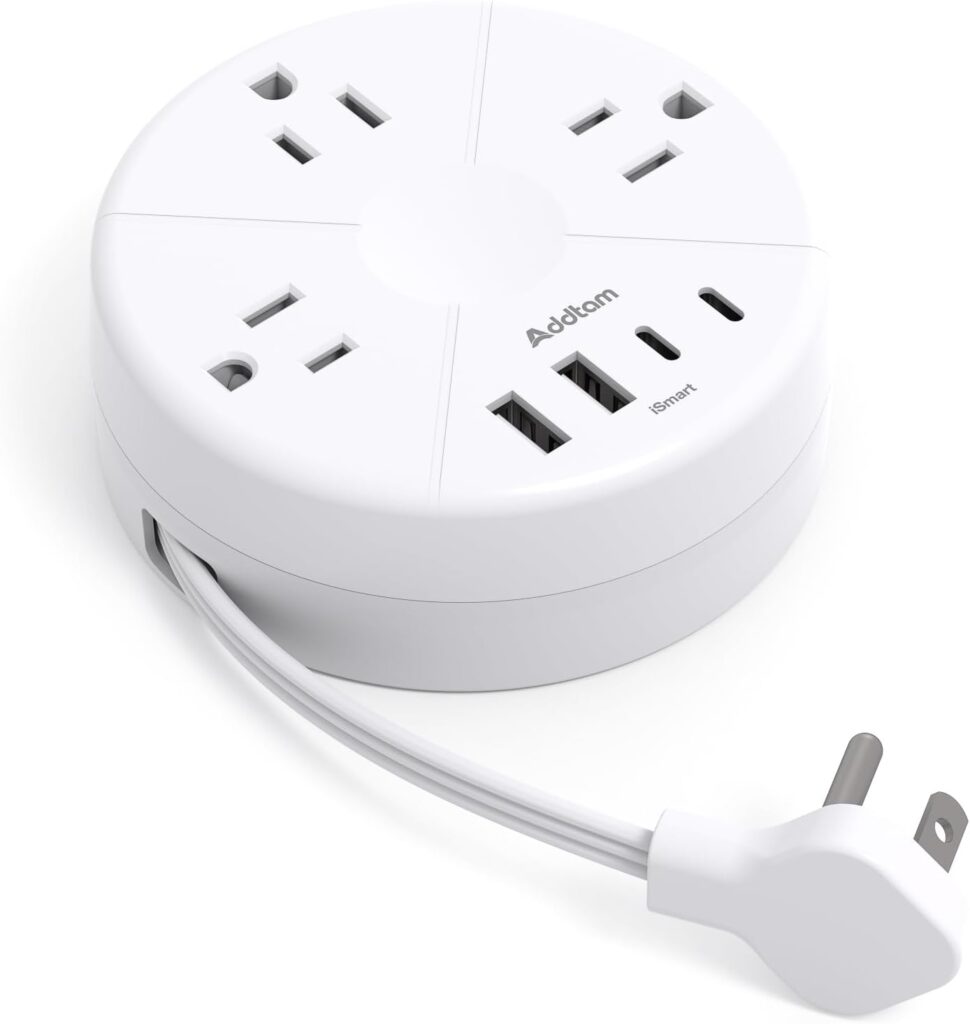 Travel Esstentials - Cruise Approved Power Strip with 5ft Retractable Cord
