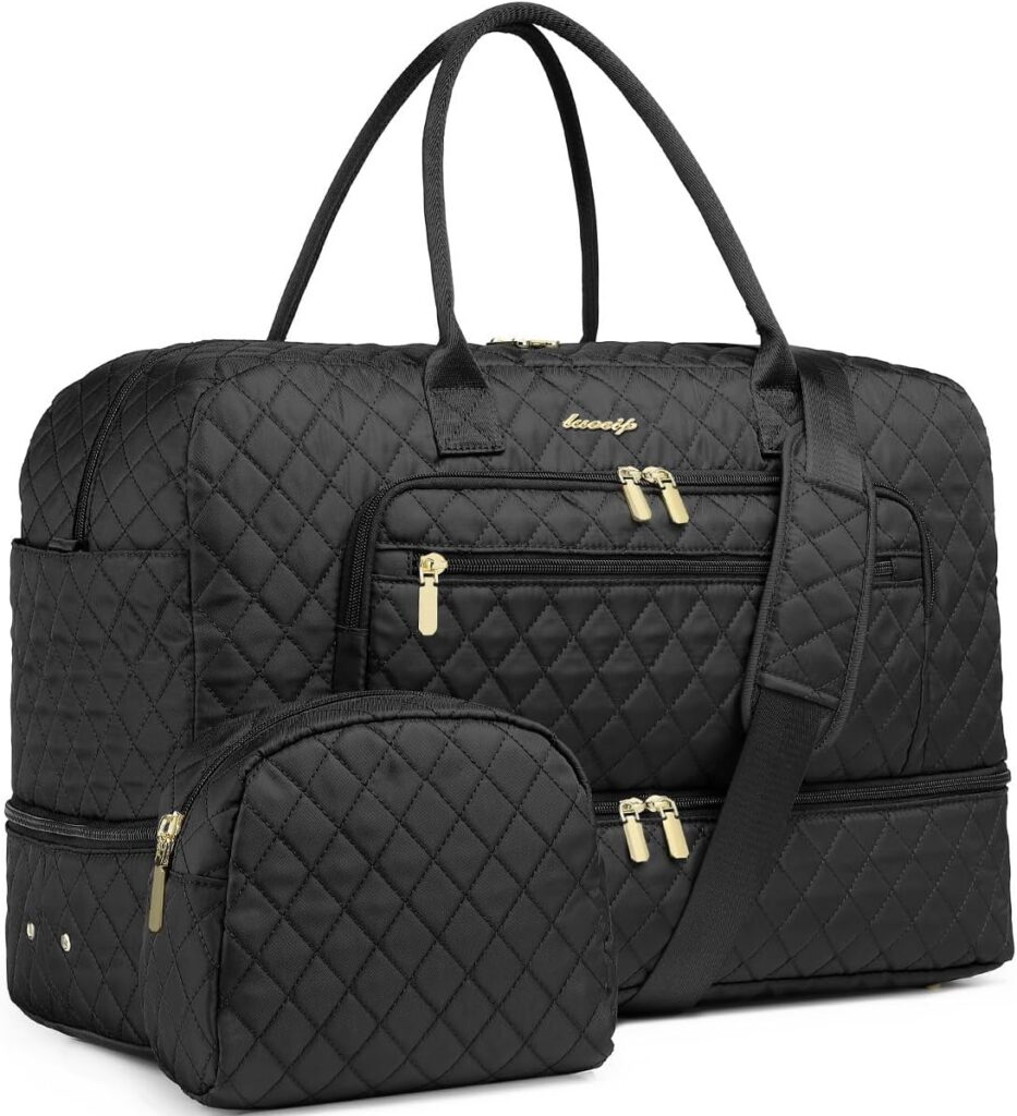Large Travel Duffle Bags for Women: 35L Weekender Bag with Shoe Compartment