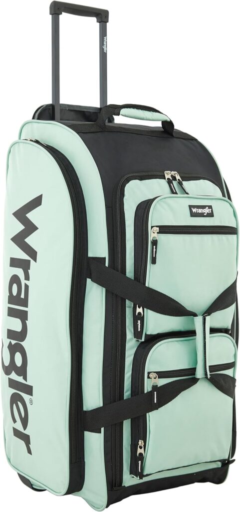 Wrangler Wesley Rolling Duffel Bag, Seaform, Large 30-Inch