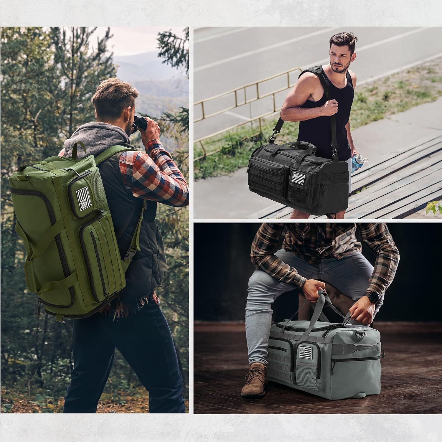 G4Free 3-in-1 Duffle Bag Travel Gym Sports, Large Tactical Duffel Backpack - Image 6