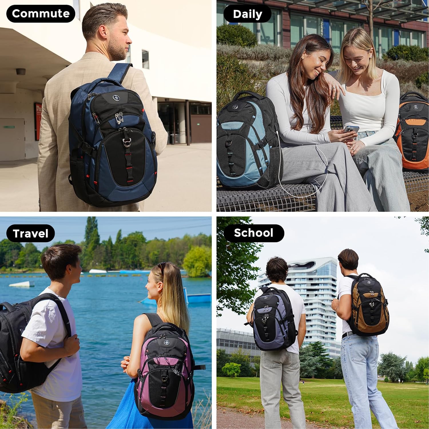 Swissdigital Design Travel Laptop Backpack for Men with USB SD803-12 - Image 8